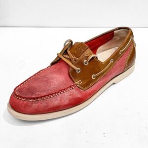 Cole Haan Air Yacht Club Boat Shoes Mens 11 Red Suede Moccasins Prep‎ School